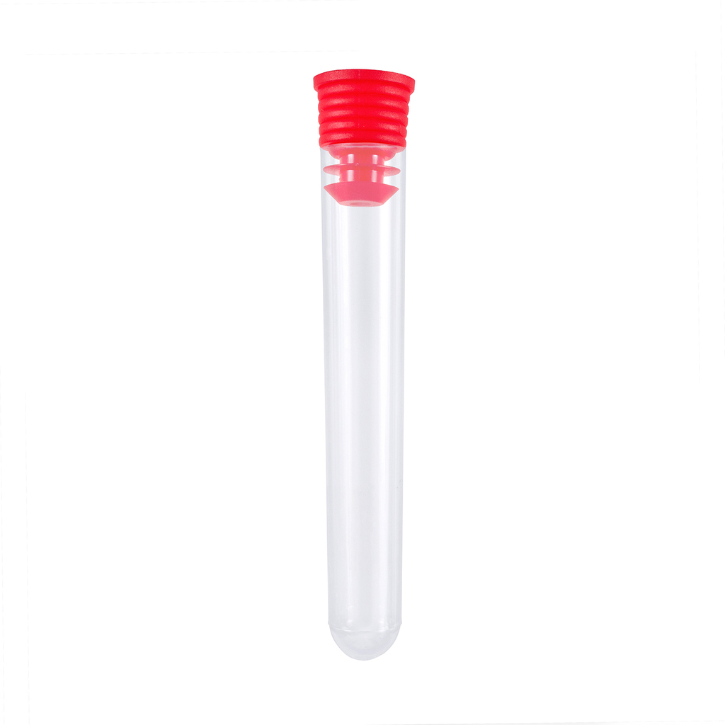 Tubo 12 x 75 mm Polipropileno con Tapón Rojo - Bolsa x 500 Unidades