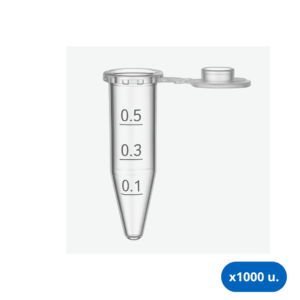 Tubo Eppendorf 0,5 ml - Bolsa x 1000 unidades