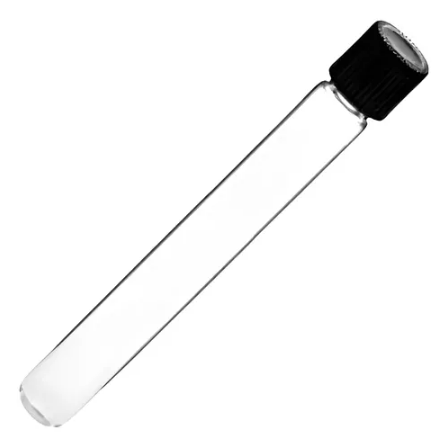 Tubo 16 x 100 mm de Vidrio Borosilicato con Tapa Rosca Bakelita - Caja x 100 Unidades